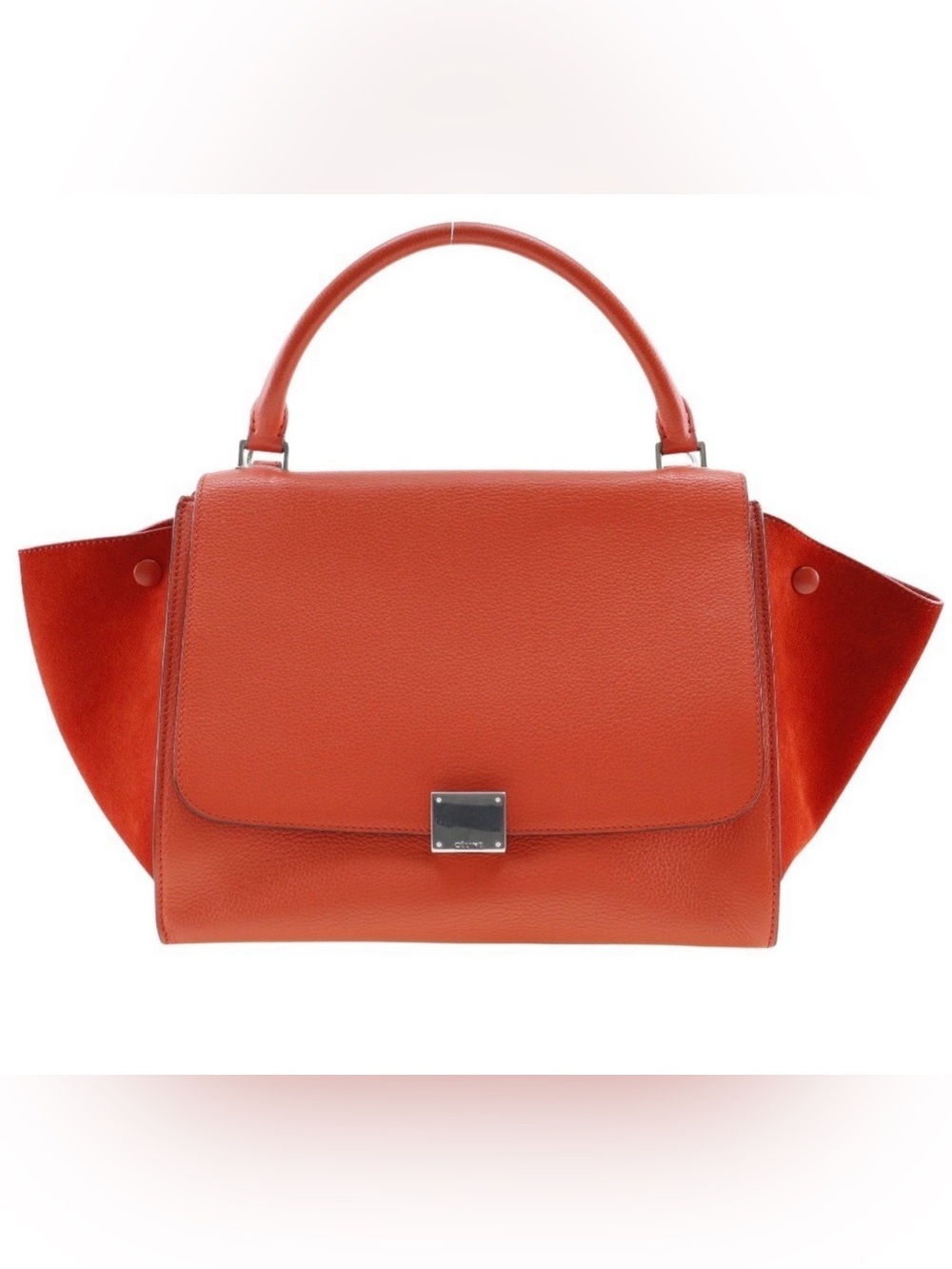 Celine Trapeze Top-Handle Satchel in Bright Orange